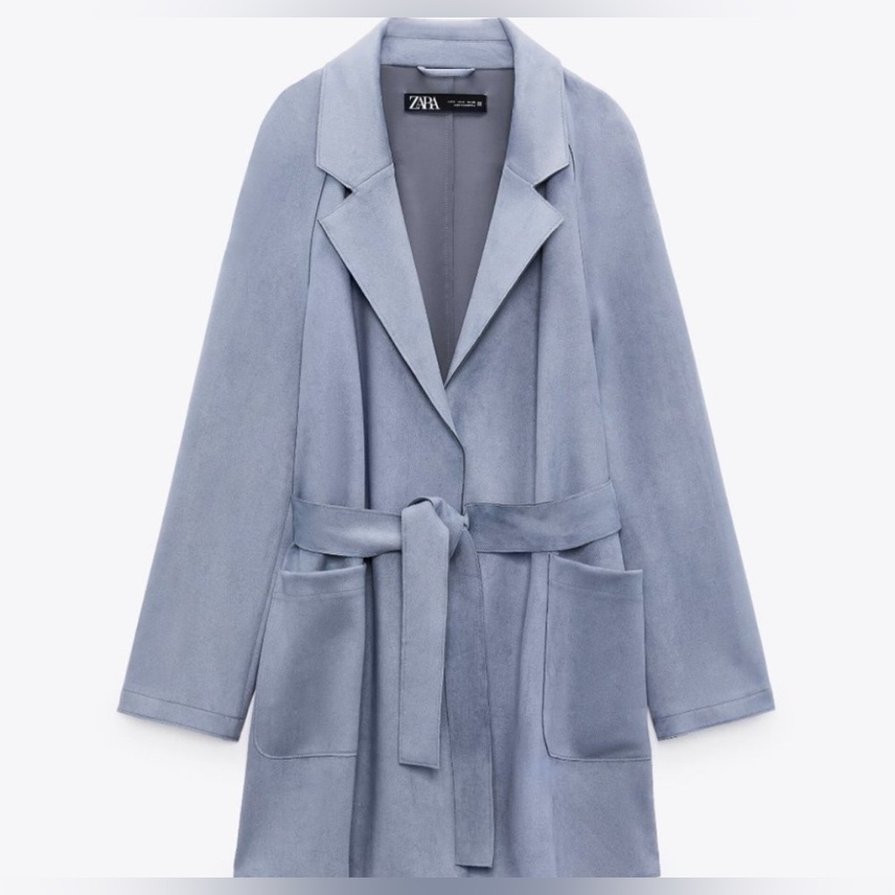 Zara faux suede belted jacket, relaxed fit